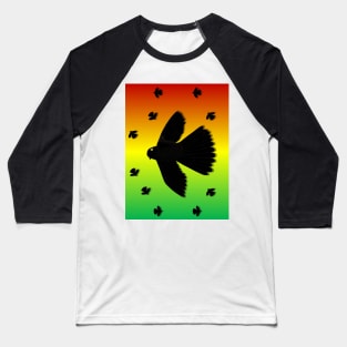 Pattern. Black Morph Fantail. New Zealand Bird Species Baseball T-Shirt